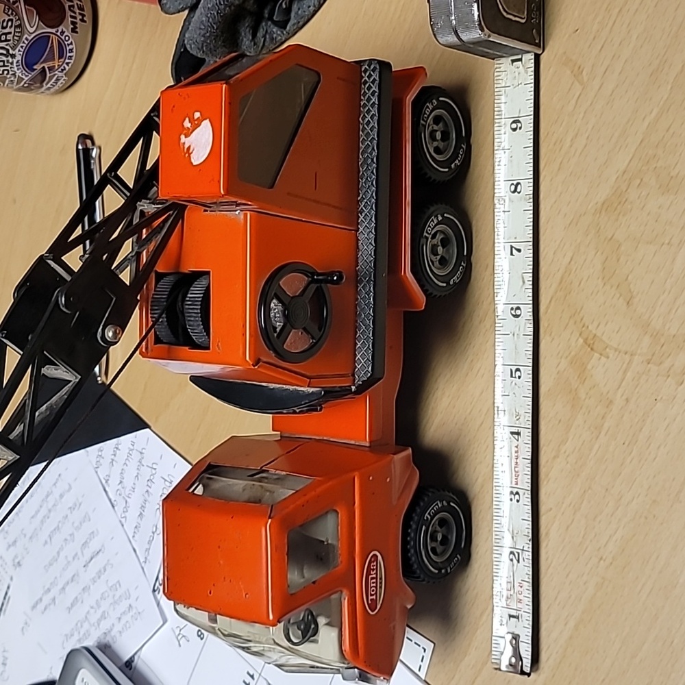Vintage Tonka Orange Toy Crane Truck - Picture 4 of 4